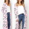 Mommy & Me Leopard Print Knitted Long Cardigan
