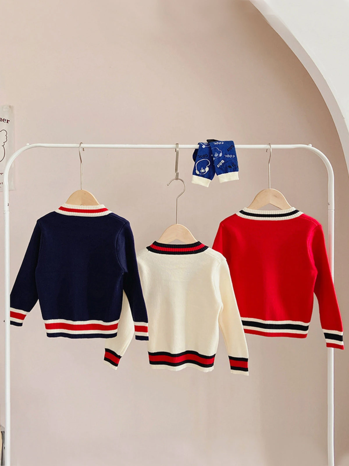 Playfully Preppy Stripe Trim Cardigan 2 Playfully Preppy Stripe Trim Cardigan - Image 2