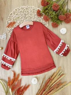 Mommy & Me Tassel Puff Sleeve Top -Kid's Apparel Sales SEPT12TOP1BOCP scaled