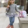 Cute As Pie Ashen Cable Knit Tutu Sweater