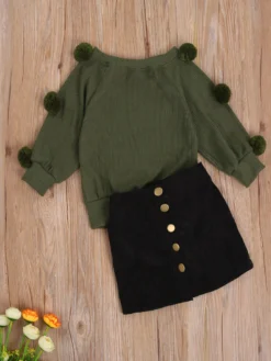 School Spirit Pom-Pom Sweater & Skirt Set 9 School Spirit Pom-Pom Sweater & Skirt Set -Kid's Apparel Sales f297c27e1d5ae67e0fdcc0bc91ba7959