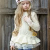 Cute As Pie Creme Cable Knit Tutu Sweater