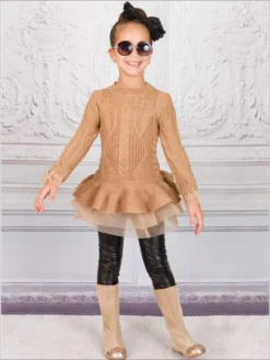 Cute As Pie Autumn Cable Knit Tutu Sweater 8 Cute As Pie Autumn Cable Knit Tutu Sweater -Kid's Apparel Sales girls fall chunky knit peplum tutu sweater brown 2t 20 39 99 40 59 2t3t 4t5y 6y6x top mia belle overseas fulfillment baby 696