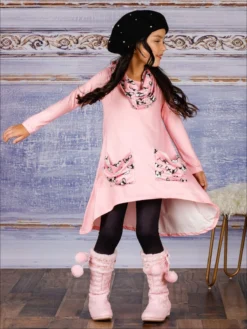 Furry Friends Slouch Pocket Tunic, Scarf & Legging Set 10 Furry Friends Slouch Pocket Tunic, Scarf & Legging Set -Kid's Apparel Sales girls hi lo long sleeve tunic with slouchy pockets matching leggings scarf set 20 39 99 40 59 10y12y 2t3t 4t5y fall casual mia belle baby 771