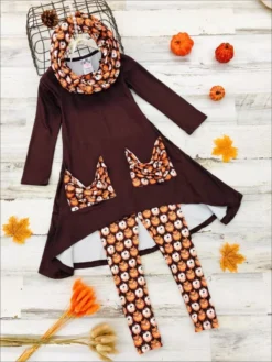 Furry Friends Slouch Pocket Tunic, Scarf & Legging Set 15 Furry Friends Slouch Pocket Tunic, Scarf & Legging Set -Kid's Apparel Sales girls hi lo long sleeve tunic with slouchy pockets matching leggings scarf set 20 39 99 40 59 10y12y 2t3t 4t5y fall casual mia belle baby 922
