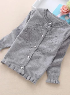 Ready For Fall Button Up Cardigan 9 Ready For Fall Button Up Cardigan -Kid's Apparel Sales girls knit ruffle trim bow button up cardigan gray 3t 20 39 99 40 59 10y12y 2t3t 4t5y sweater mia belle overseas fulfillment baby 606
