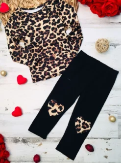 Making Boss Moves Leopard Top, Leggings & Jacket Set 23 Making Boss Moves Leopard Top, Leggings & Jacket Set -Kid's Apparel Sales girls leopard top heart applique leggings and ruffled jacket set 20 39 99 40 59 10y12y 2t3t 4t5y fall casual mia belle baby 136