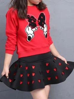 Lil' Miss Maven Sweater & Cut-Out Heart Skirt Set