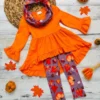 Pumpkin Delight Hi Lo Tunic, Legging & Scarf Set