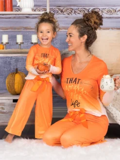 Mommy & Me That Pumpkin Spice Life Pajama Set -Kid's Apparel Sales gxyGL1cg