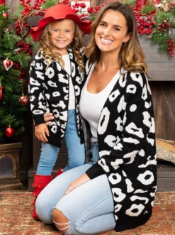 Mommy & Me Oversized Leopard Cardigan