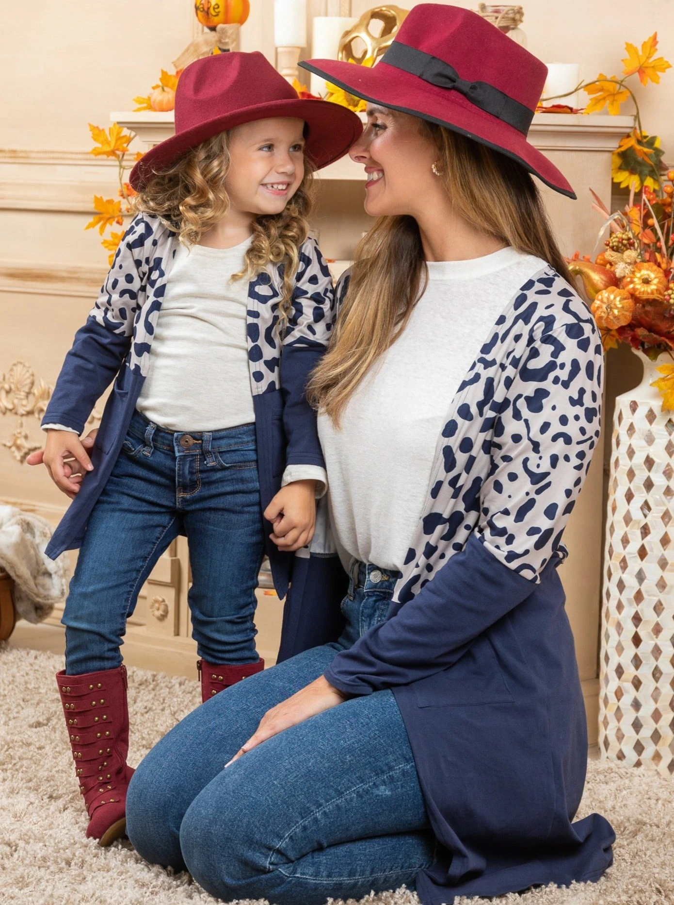 Mommy & Me Oversized Leopard Colorblock Cardigans 2 Mommy & Me Oversized Leopard Colorblock Cardigans - Image 2