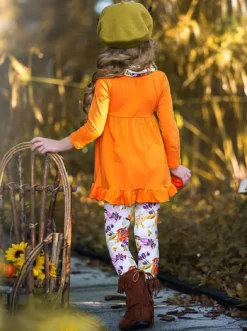 Fancy Fall Florals Tunic, Leggings & Scarf Set -Kid's Apparel Sales iwPnU4rA