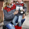 Mommy & Me Fleece Plaid Pullover Sweater