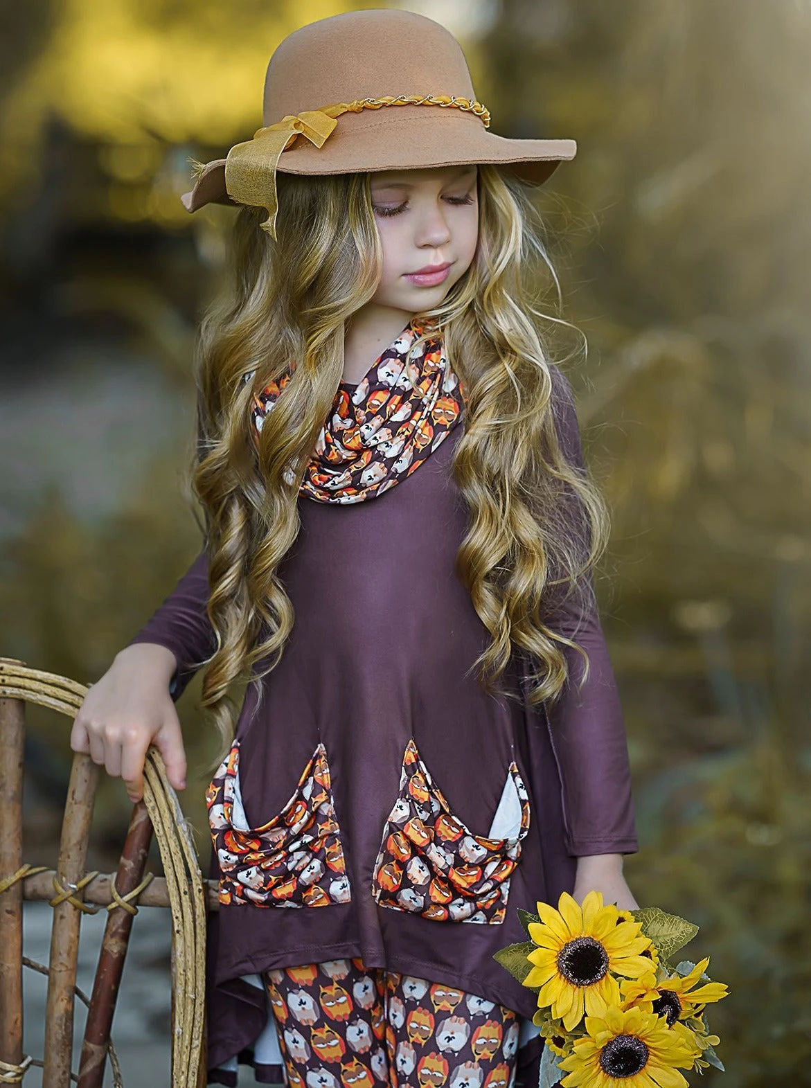 Furry Friends Slouch Pocket Tunic, Scarf & Legging Set 6 Furry Friends Slouch Pocket Tunic, Scarf & Legging Set - Image 6